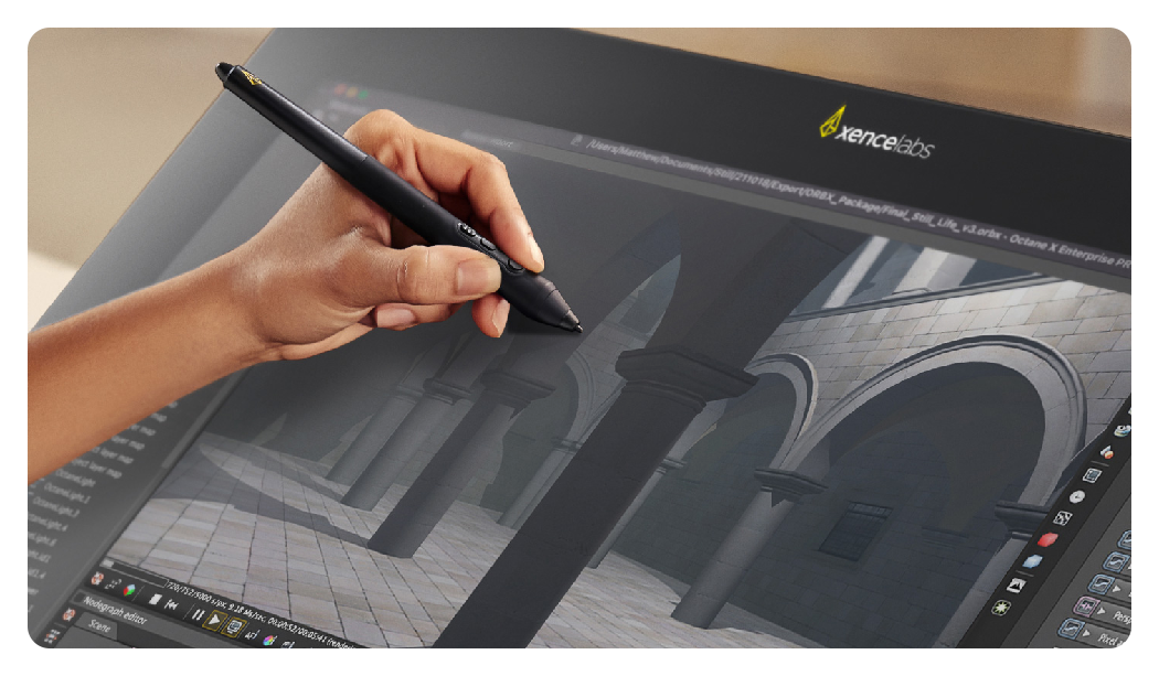 someone drawing on the surface of the pen display 24, Xencelabs Pen Display 24